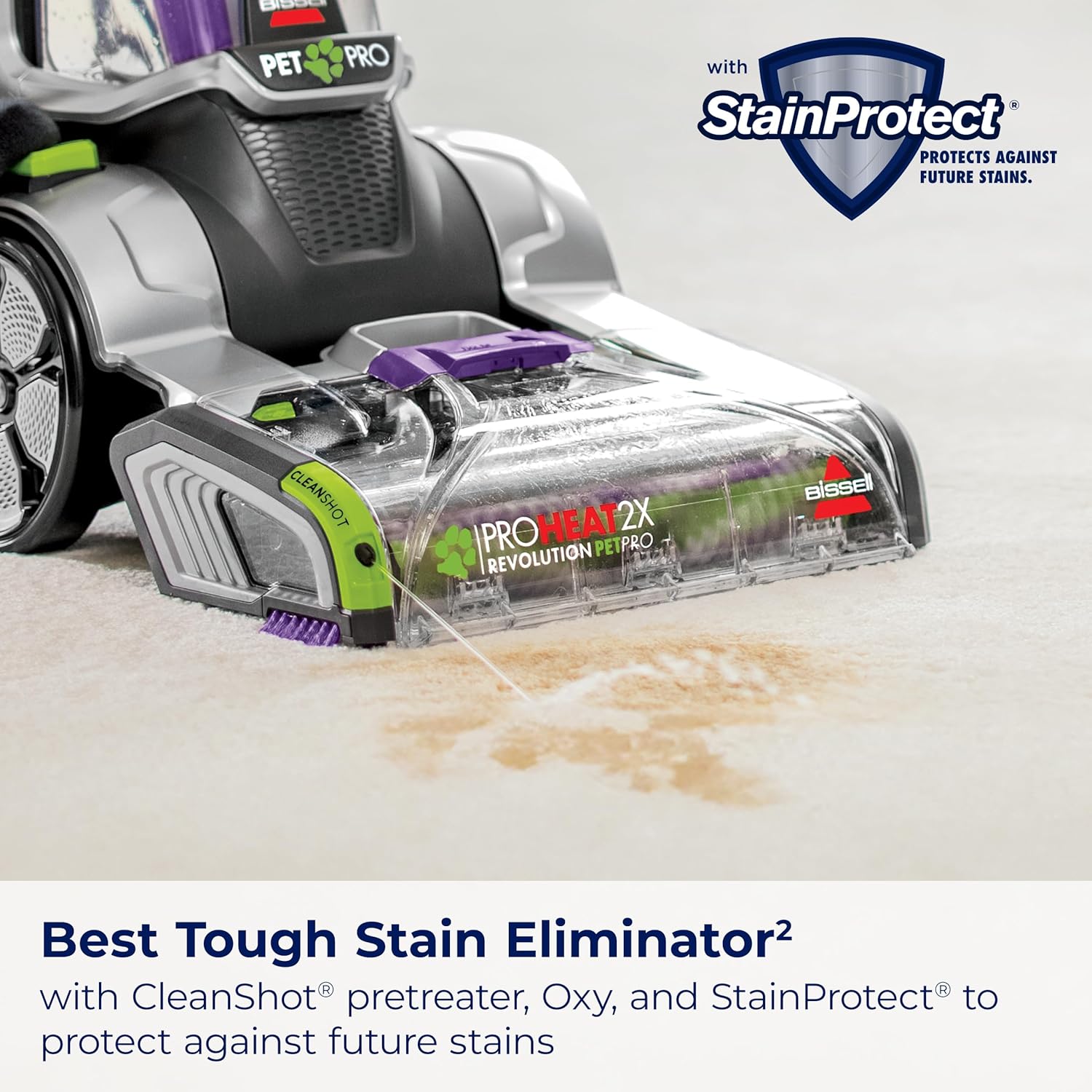 BISSELL ProHeat 2X Revolution Pet Pro Plus, 3588F, Upright Deep Cleaner, 30-minute Dry Time, Dual Dirt Lifter Powerbrush, Hose & Tool Attachment, Pet Upholstery Tool and Tough Stain Tool Included - Image 4