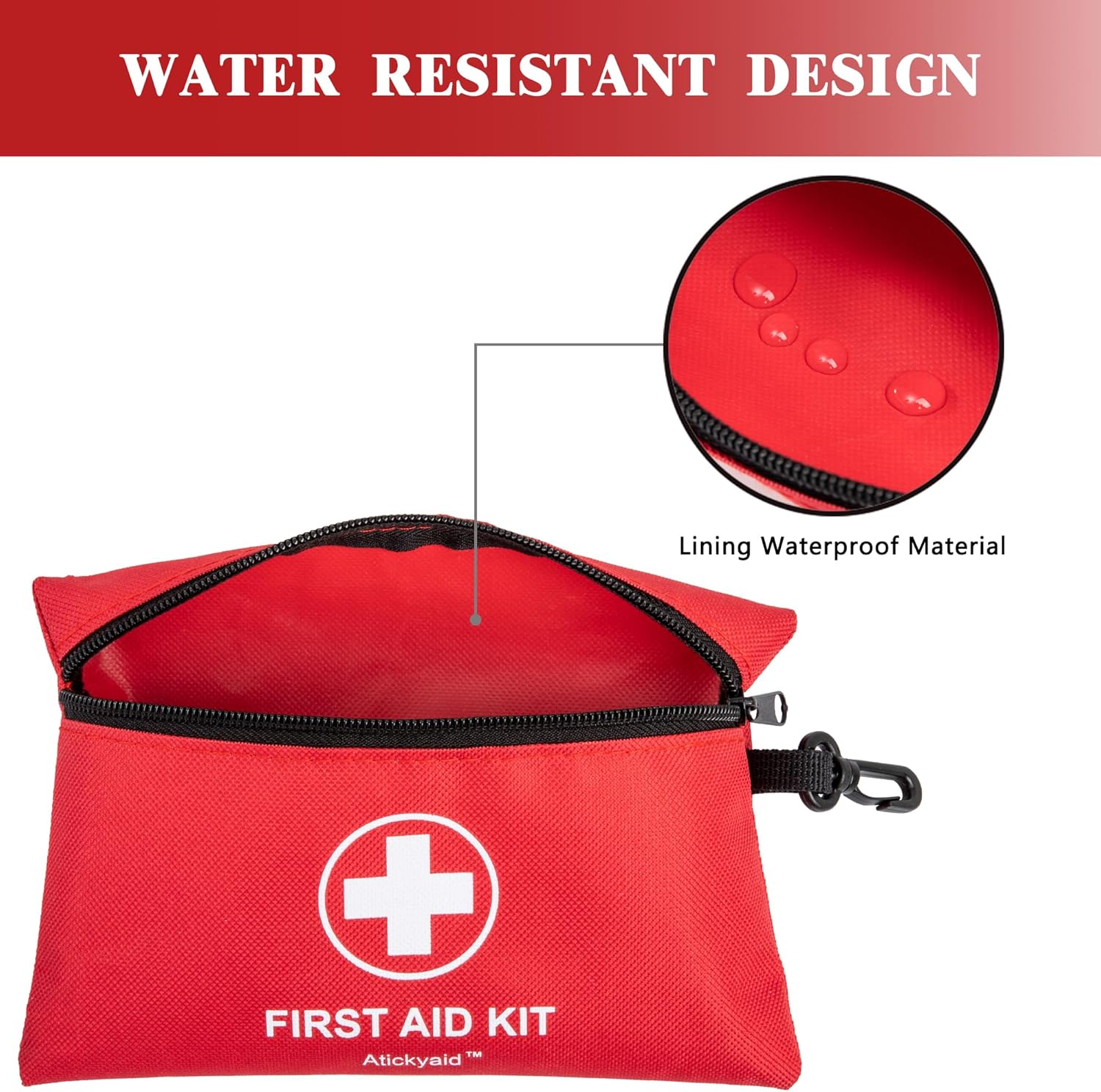 Mini First Aid Kit - 140 Piece Small First Aid Medical Kit for Car, Home, Office, Travel, Camping, Sports, Outdoor, School - Emergency First Aid Supplies and Survival Kit ? ? ? ? ? - Image 5
