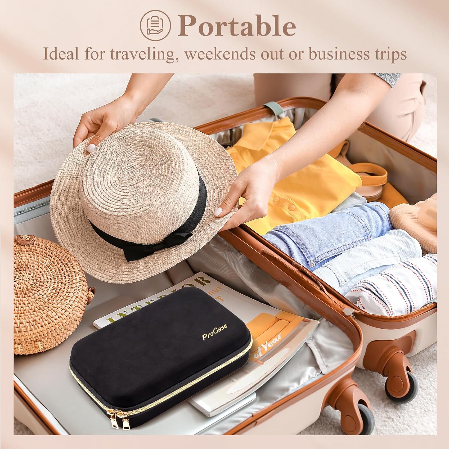 ProCase Large Travel Jewelry Organizer Case, Jewellry Home Storage Book Ring Binder with Clear Pockets for Presentation, Zippered Pouch Bag for Earrings Necklaces Bracelets -Black, Non-loose-leaf ? ? ? ? ? - Image 2
