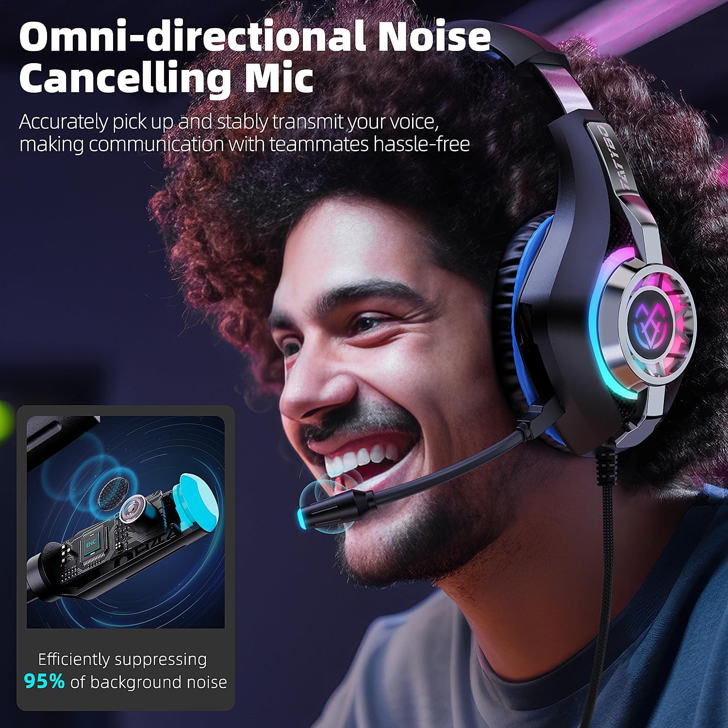 Gaming Headset for PC, Ps5, Switch, Mobile, Gaming Headphones for Nintendo with Noise Canceling Mic, Deep Bass Stereo Sound ? ? ? ? ? - Image 4