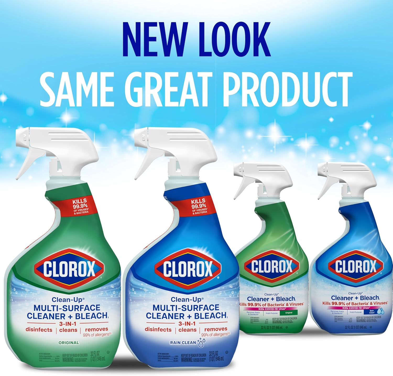 Clorox Clean-Up Cleaner + Bleach1 Value Pack, Household Essentials, 32 Fl Oz Each, Pack of 3 ? ? ? ? ? - Image 2