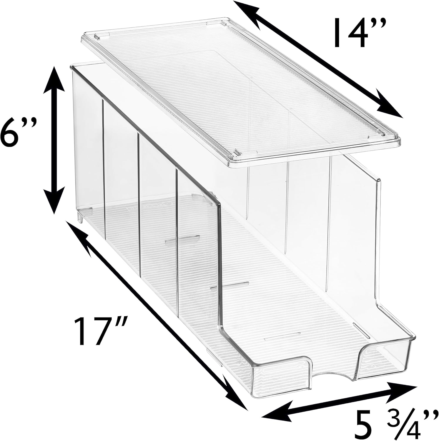 ClearSpace Soda Can Organizer & Soda Can Dispenser for Refrigerator - Fridge Organizer & Stackable Drink Organizer for Fridge, Can Organizer for Refrigerator - Holds 12 Cans Each, BPA Free - 2 Pack ? ? ? ? ? - Image 3