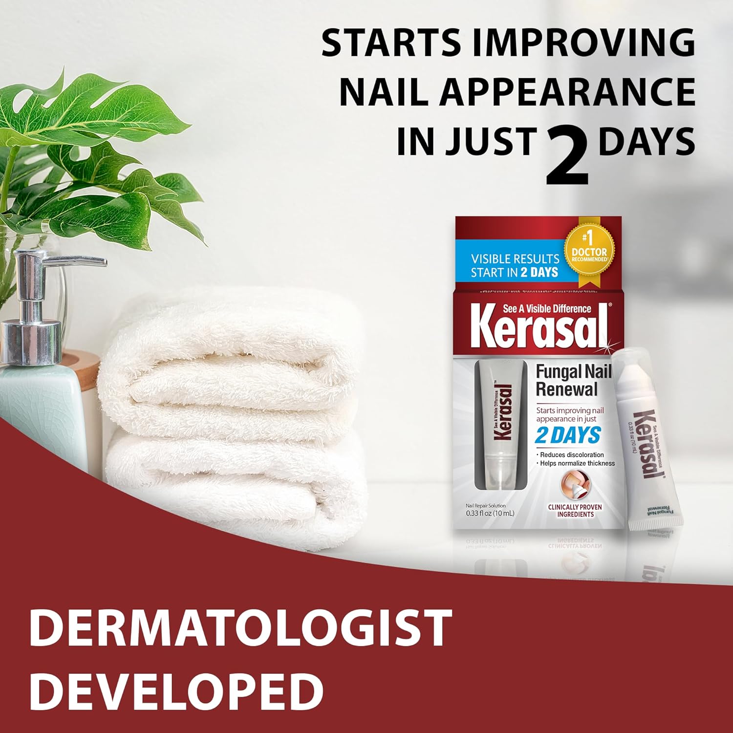 Kerasal Nail Renewal, Restores Appearance of Discolored or Damaged Nails, 0.33 fl oz (Packaging May Vary) ? ? ? ? ? - Image 2