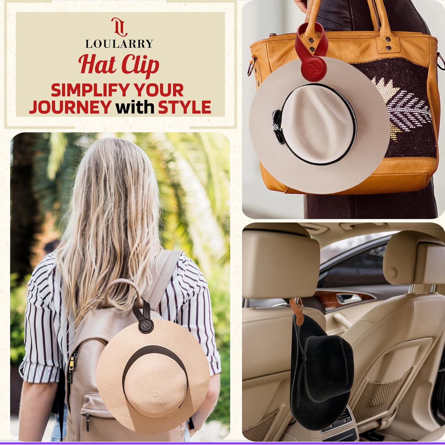 Magnetic Hat Clip for Travel on Bag | Fashionable Travel Accessories For Women | Leather Hat Holder With Strong Magnet For Handbags, Purses, Backpacks, Luggage, And Totes ? ? ? ? ? - Image 6