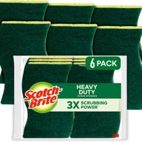 Scotch-Brite Heavy Duty Scrub Sponges, Sponges for Cleaning Kitchen and Household, Heavy Duty Sponges Safe for Non-Coated Cookware, 6 Scrubbing Sponges, Best for Cast Iron Skillets, Grates ?   ?   ?  ?   ?