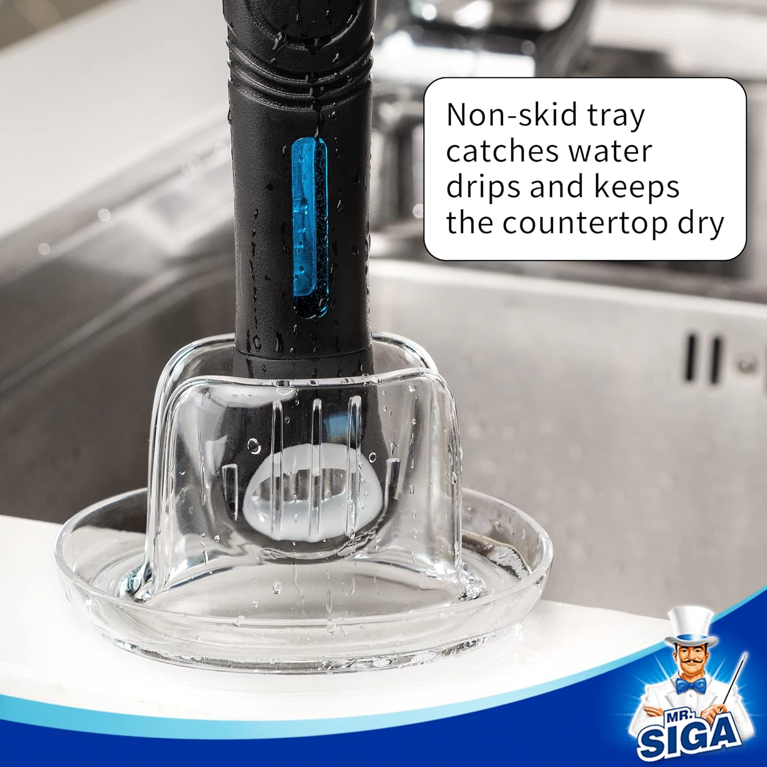 MR.SIGA Soap Dispensing Dish Brush Storage Set, Kitchen Brush with Holder for Pot Pan Sink Cleaning ? ? ? ? ? - Image 6