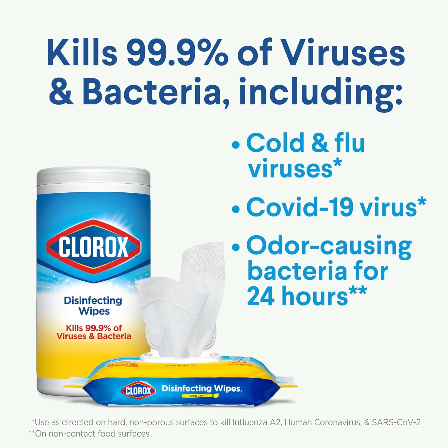 Clorox Disinfecting Wipes Value Pack, Bleach Free Cleaning Wipes, 75 Count Each, Pack of 2, Packaging May Vary ? ? ? ? ? - Image 4