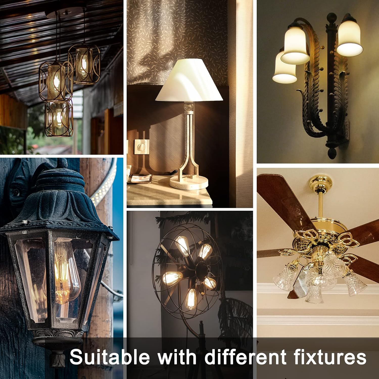TJOY 12 Pack Vintage 8W ST58 LED Edison Light Bulbs, Dimmable, 60W Equivalent, 800Lumens, 2700K Warm White, E26 Base LED Filament Bulb, CRI80+, Antique Glass Style for Home, Bedroom, Office, Farmhouse ? ? ? ? ? - Image 4