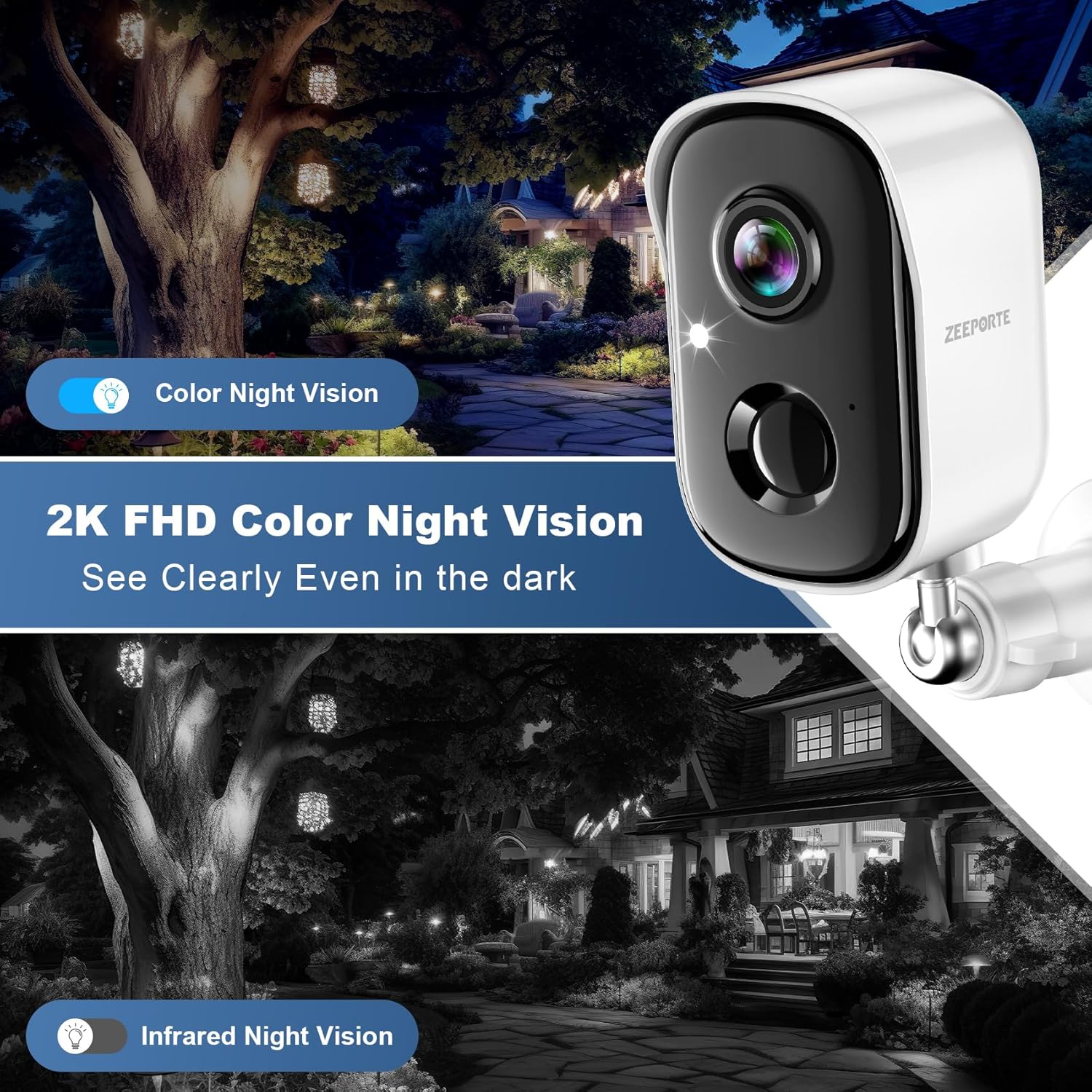 Security Cameras Wireless Outdoor, 2K Battery Powered WiFi Cameras for Home Security with AI Motion Detection, Color Night Vision, Spotlight, Siren, Waterproof, SD/Cloud Storage ? ? ? ? ? - Image 6