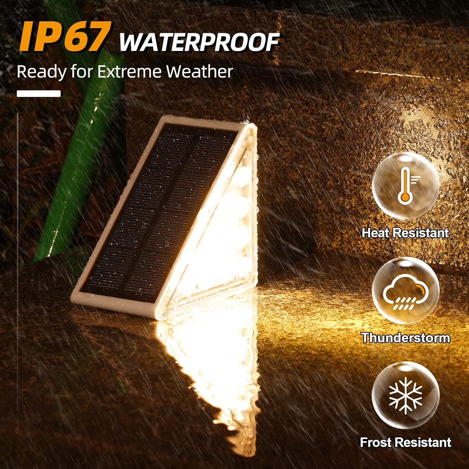 NIORSUN Solar Step Lights for Outside,6 Pack Warm White Solar Stair Lights Outdoor Waterproof IP67 Auto On Off,Outdoor Step Lights for Steps,Stair,Patio,Yard,Porch,Front Door,Sidewalk,Deck Decor ? ? ? ? ? - Image 6