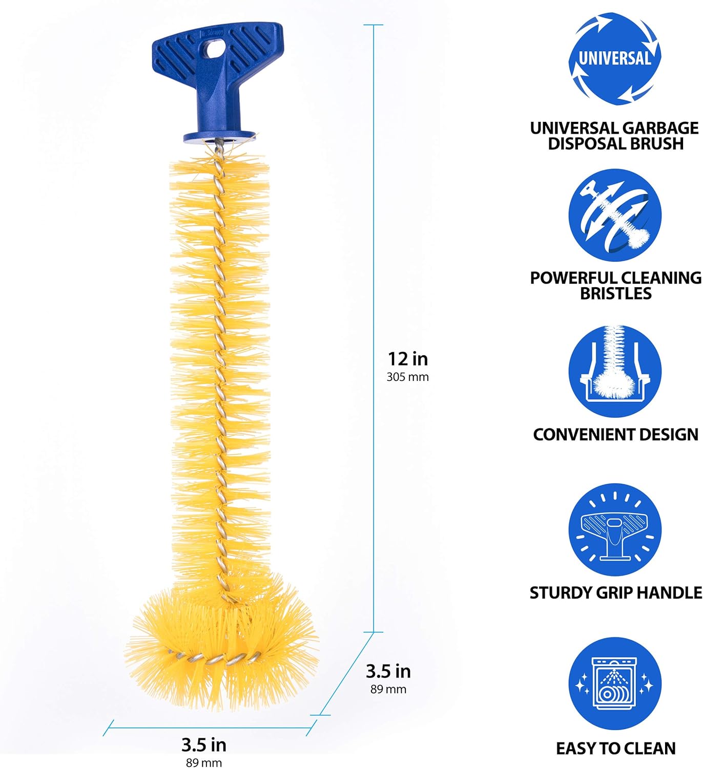 Universal Garbage Disposal Brush, Sturdy Grip Handle, 11-Inches,Yellow ? ? ? ? ? - Image 2