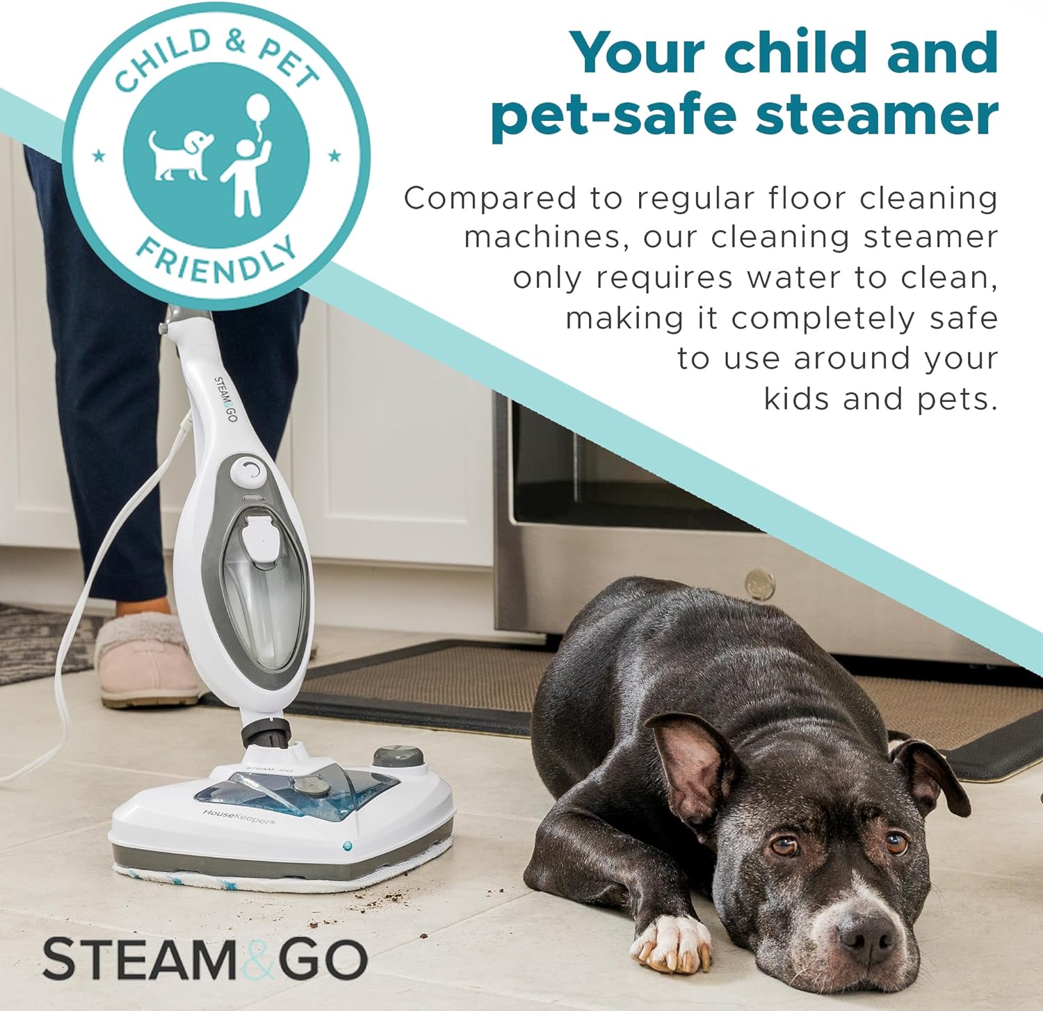 Steam and Go 10-in-1 Steam Mop - Floor Steamer with Detergent Chamber and Detachable Handle for Tile Grout, Clothes, Furniture, Hardwood, Upholstery, & Carpet, Handheld Steam Cleaner for Home Use - Image 5