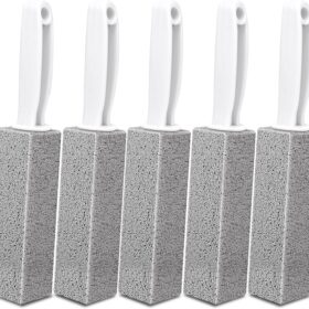 AZEN 5 Pack Pumice Stone for Cleaning, Pumie Scouring Stick with Handle, Pumice Stone Toilet Bowl Cleaner, Pumice Stone Hard Water Stain Remover for Toilet, Bathroom, Kitchen Sink, Grill                 
