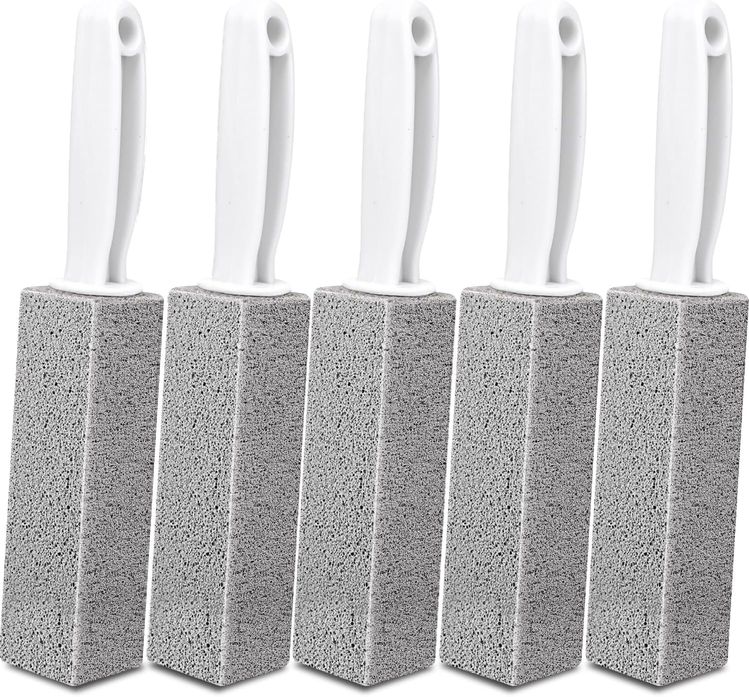 AZEN 5 Pack Pumice Stone for Cleaning, Pumie Scouring Stick with Handle, Pumice Stone Toilet Bowl Cleaner, Pumice Stone Hard Water Stain Remover for Toilet, Bathroom, Kitchen Sink, Grill