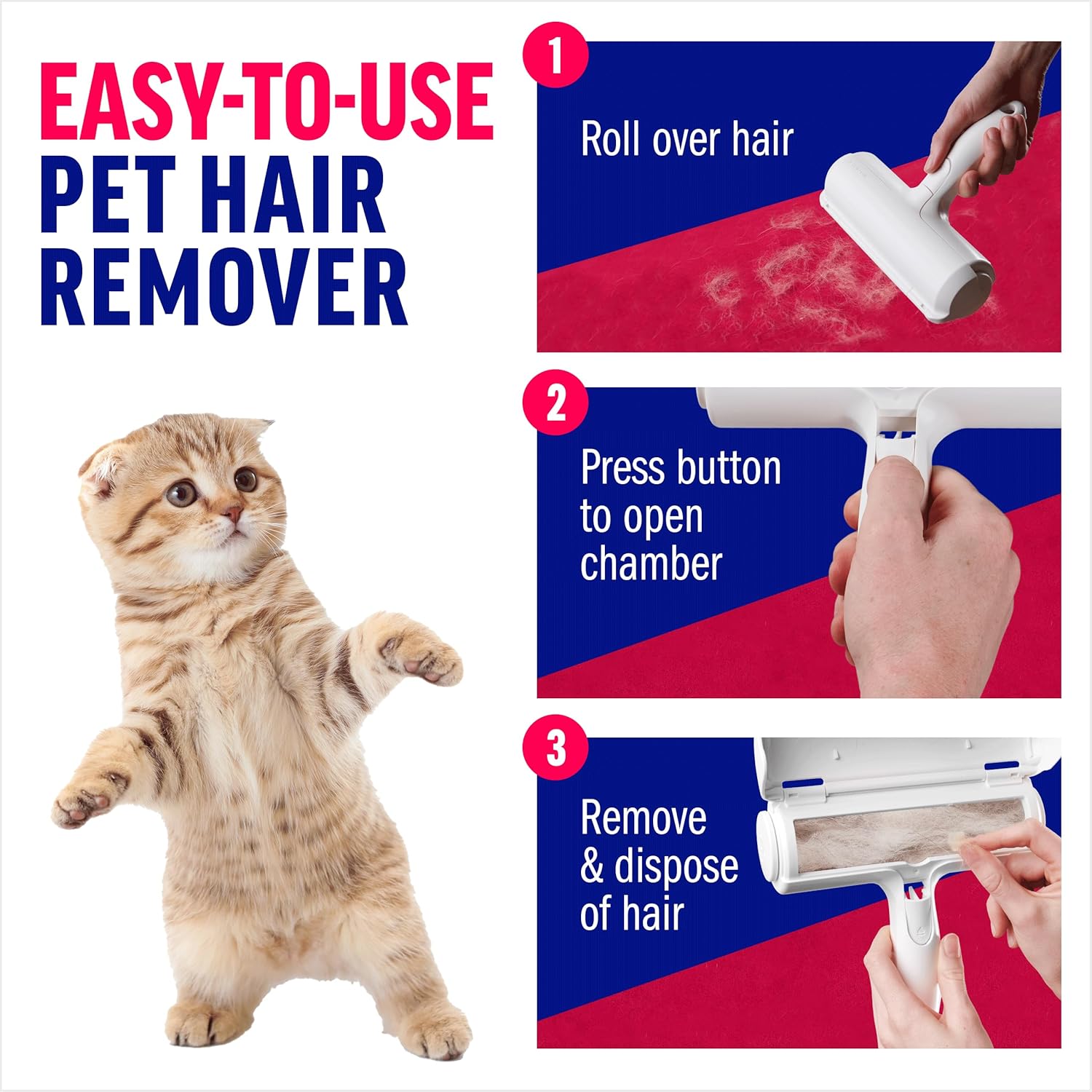 Chom Chom Roller Pet Hair Remover and Reusable Lint Roller - ChomChom Cat and Dog Hair Remover for Furniture, Couch, Carpet, Clothing and Bedding - Portable, Multi-Surface Fur Removal Tool ? ? ? ? ? - Image 3