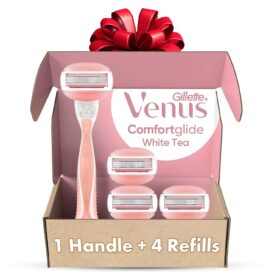 Gillette Venus ComfortGlide White Tea Women's Razor 1 Handle + 4 Blade Refills, Holiday Gifts for Women ?   ?   ?  ?   ?