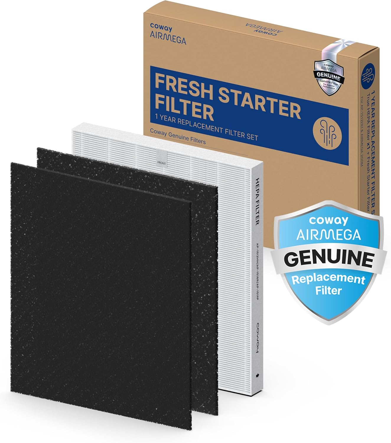 COWAY AP-1512HH & 200M Air Purifier Filter Replacement, Fresh Starter Pack, 2 Fresh Starter Deodorization Filters and 1 True HEPA Filter, 1 Pack, Black ? ? ? ? ?