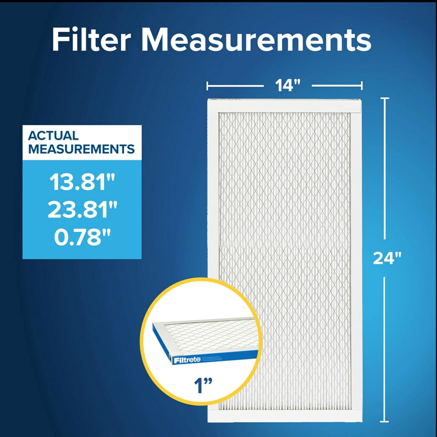 Filtrete 14x24x1 AC Furnace Air Filter, MERV 13, MPR 1900, Premium Allergen, Bacteria & Virus Filter, 3-Month Pleated 1-Inch Electrostatic Air Cleaning Filter, 2-Pack (Actual Size 13.81x23.81x0.78 in) ? ? ? ? ? - Image 2