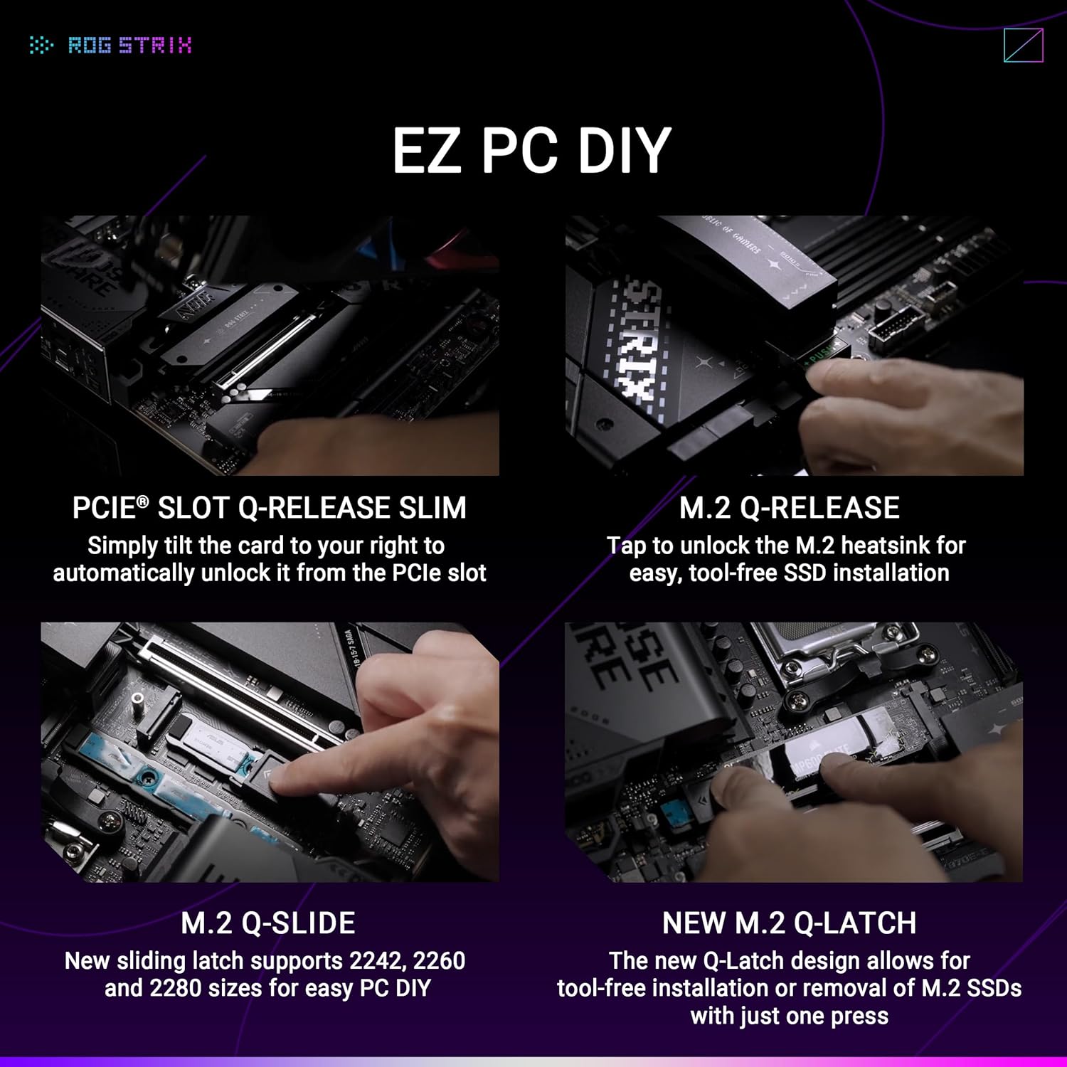 ASUS ROG Strix X870E-E Gaming WiFi AMD AM5 X870 ATX Motherboard 18+2+2 Power Stages, Dynamic OC Switcher, Core Flex, DDR5 AEMP, WiFi 7, 5X M.2, PCIe® 5.0, Q-Release Slim, USB4®, AI OCing & Networking - Image 5