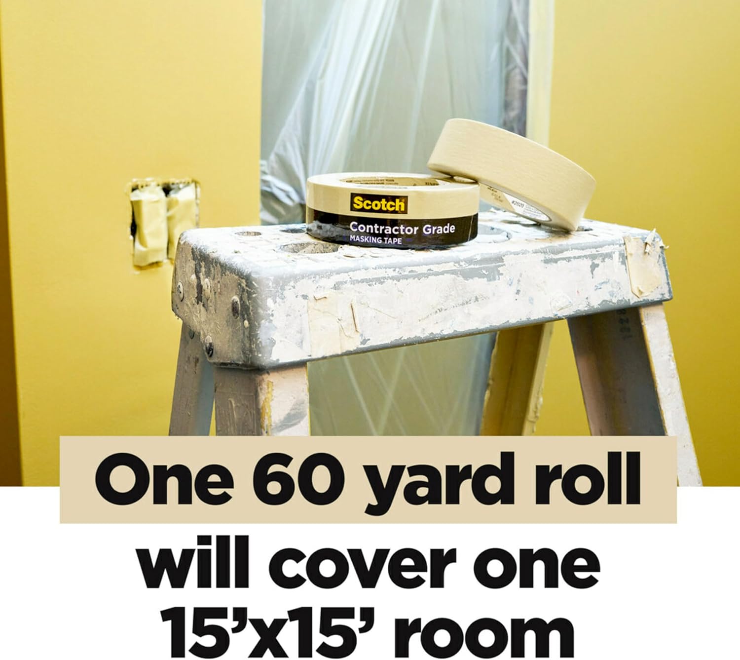Scotch Painter's Tape Contractor Grade Masking Tape, 6 Rolls, 1.88 in x 60.1 yd, Holds to Surfaces For Up to 3 days, Removes Easily Without Leaving Sticky Residue, Interior & Exterior Use (2020-48TP6) - Image 4