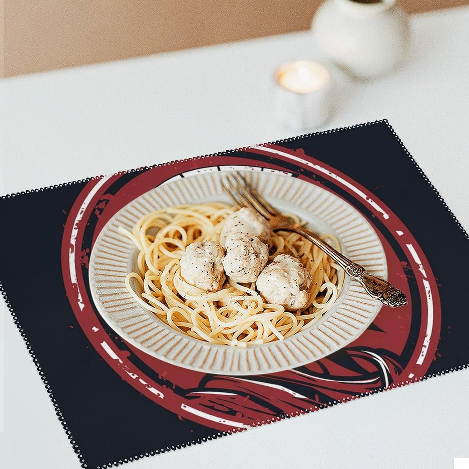 Place Mat Red Spartan Helmet Placemats Set of 6 Non-Slip Table Mats Heat Resistant Place Mats Washable Placemat for Kitchen Anti Slip Dining Table Place Mats ? ? ? ? ? - Image 6