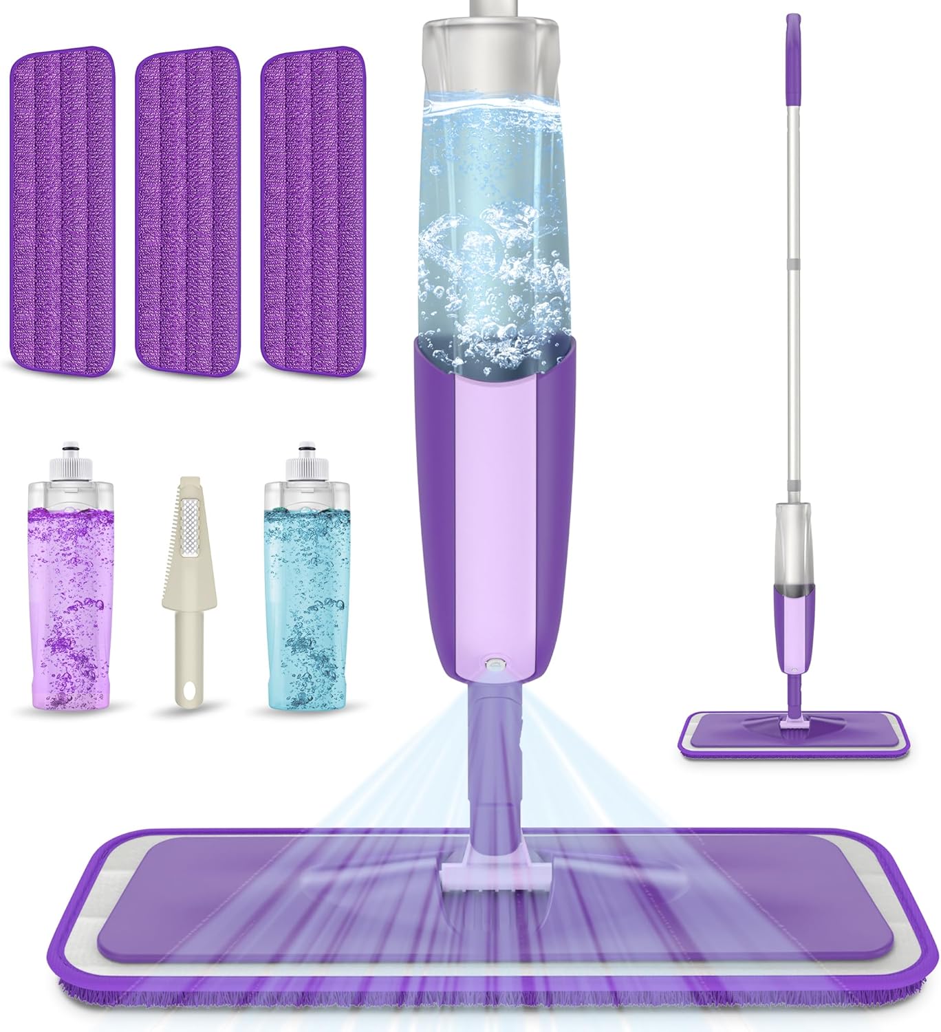 Spray Mops Wet Mops for Floor Cleaning - MEXERRIS Microfiber Dust Mop with 3X Washable Pads Floor Mop with Sprayer Wood Floor Mops Commercial Home Use for Wood Floor Hardwood Laminate Ceramic Tiles - Image 6