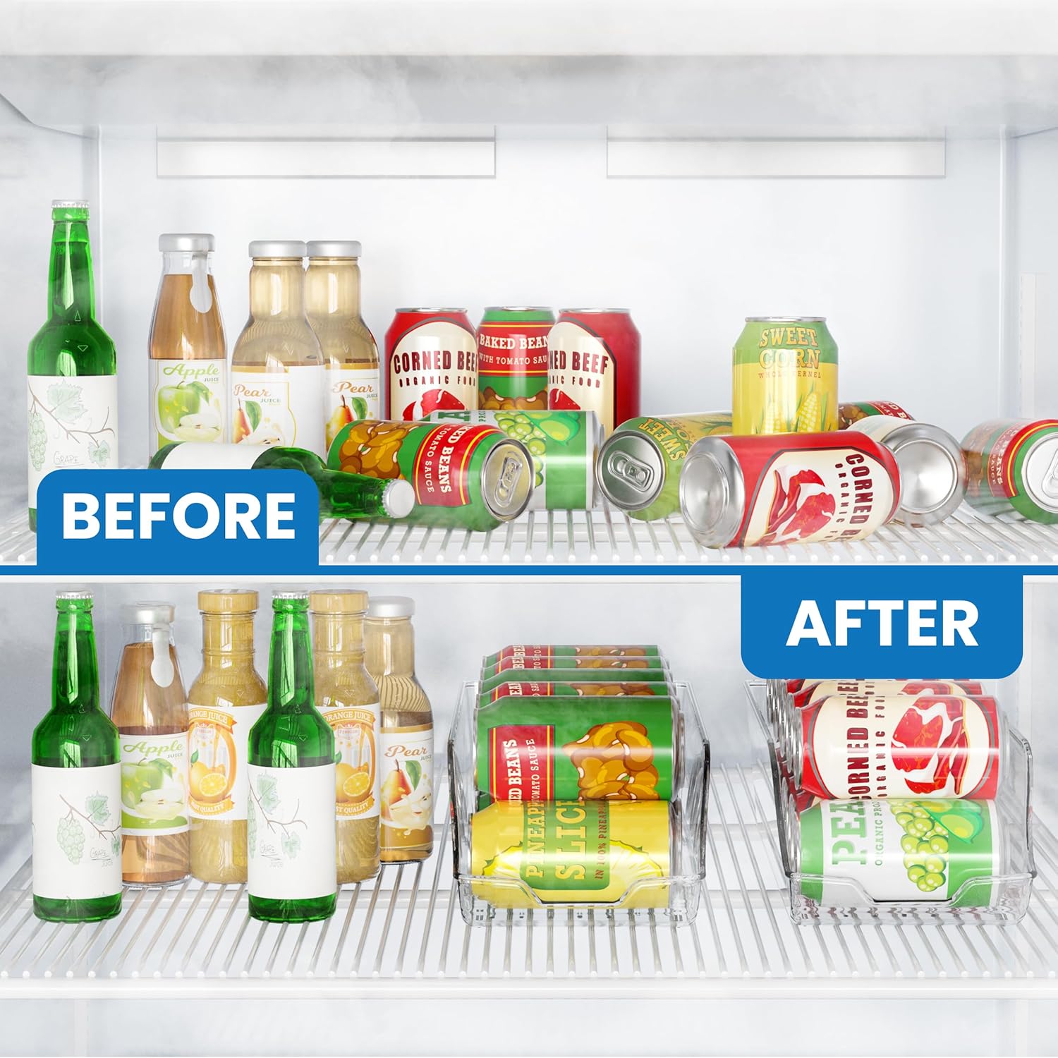 Utopia Kitchen Can Organizer For Pantry - Soda Can Organizer For Refrigerator - Can Storage Organizer Pantry, Fridge & Freezer Organization - Holds Food & Soup Can (Clear, Pack of 2) ? ? ? ? ? - Image 6