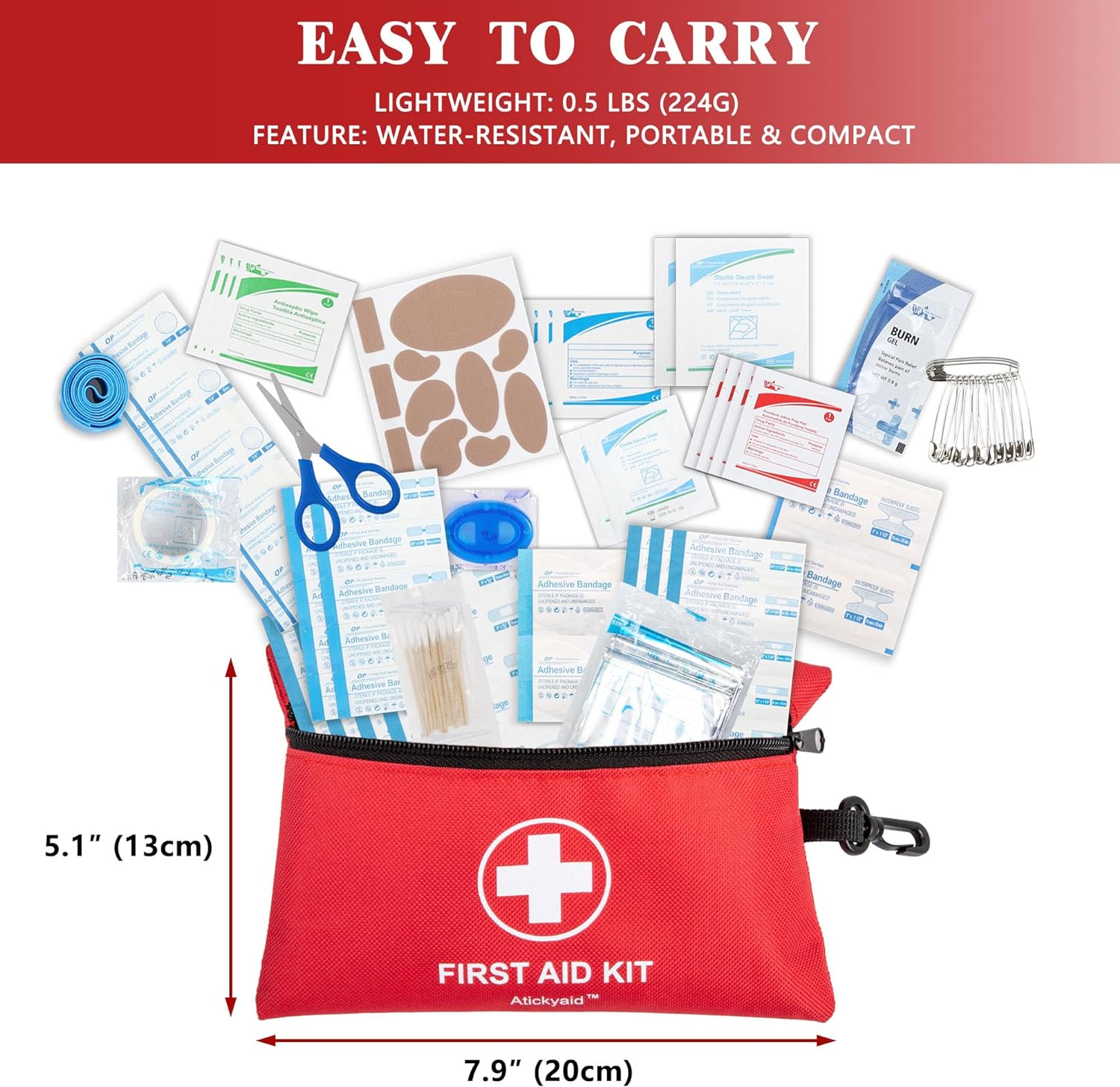 Mini First Aid Kit - 140 Piece Small First Aid Medical Kit for Car, Home, Office, Travel, Camping, Sports, Outdoor, School - Emergency First Aid Supplies and Survival Kit ? ? ? ? ? - Image 2
