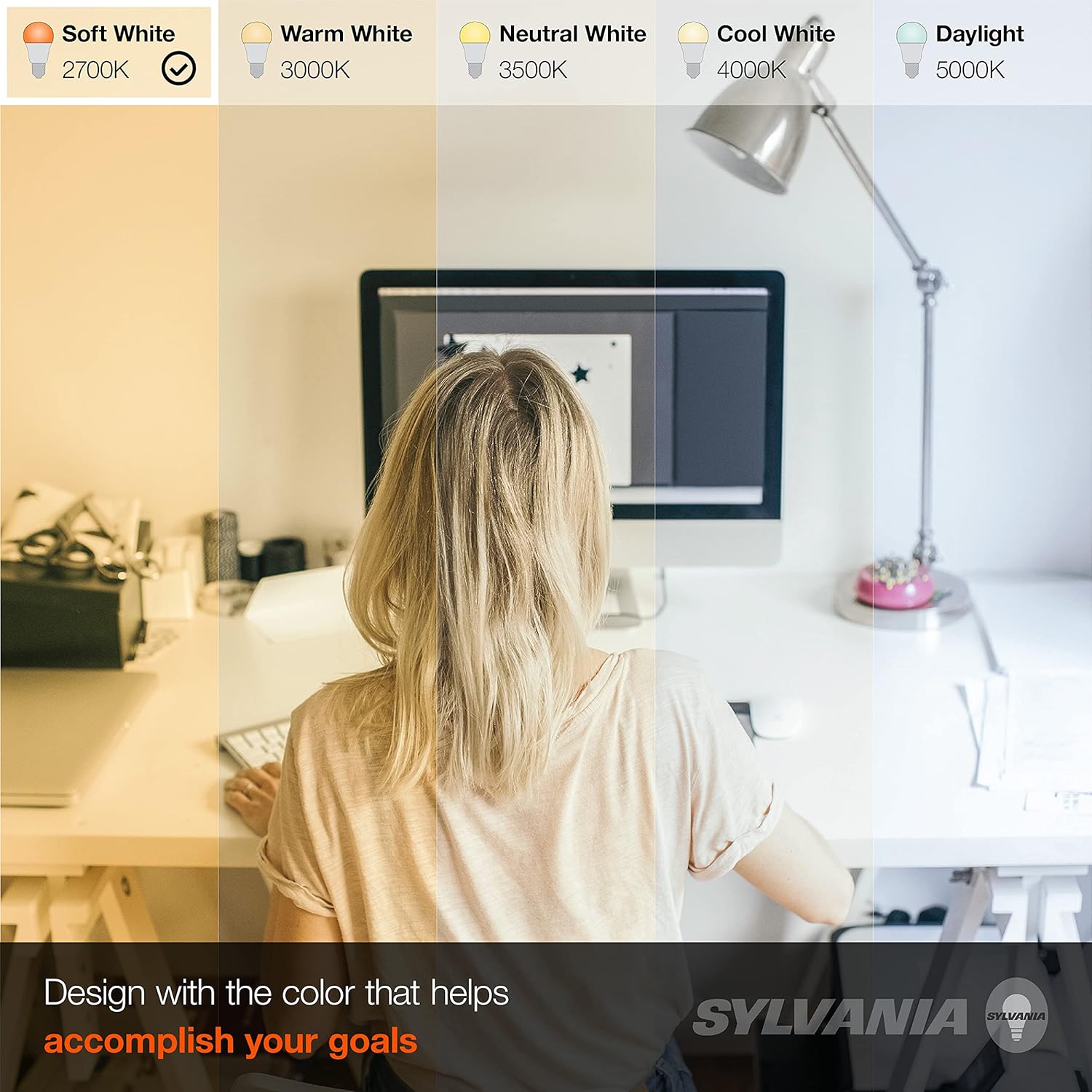 SYLVANIA LED A19 Light Bulb, 60W Equivalent, Efficient 8.5W, 10 Year, 2700K, 800 Lumens, Frosted, Soft White - 24 Pack (74765), Packaging may vary. ? ? ? ? ? - Image 5