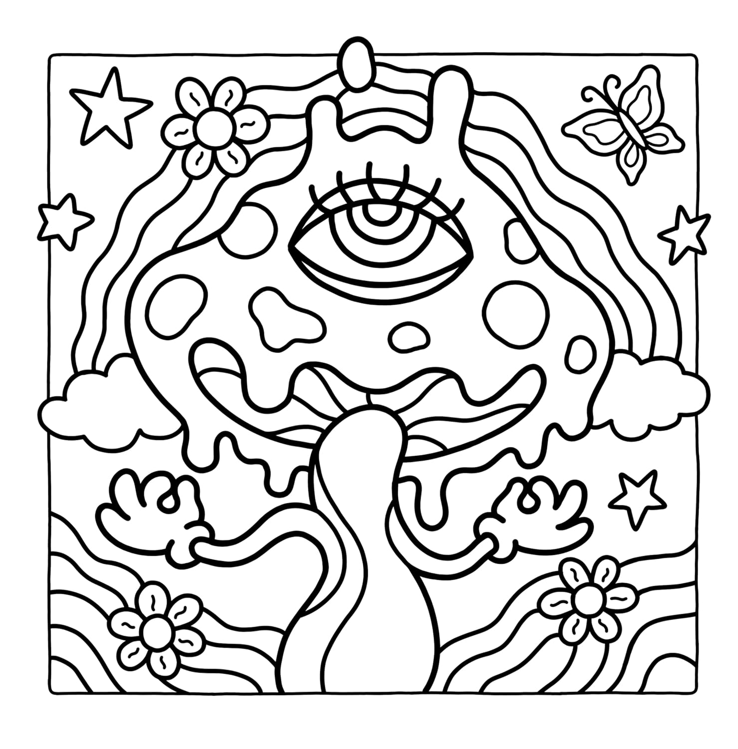 Trippy & Groovy: Psychedelic Coloring Book for Adults Featuring Mushrooms, Aliens, Magic Worlds and Illusions for Relaxation ? ? ? ? ? - Image 6