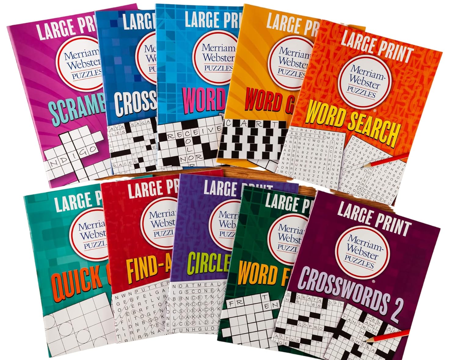 Large Print Merriam-Webster Puzzles 10 Booklet Set (Brain Games Large Print) ? ? ? ? ?