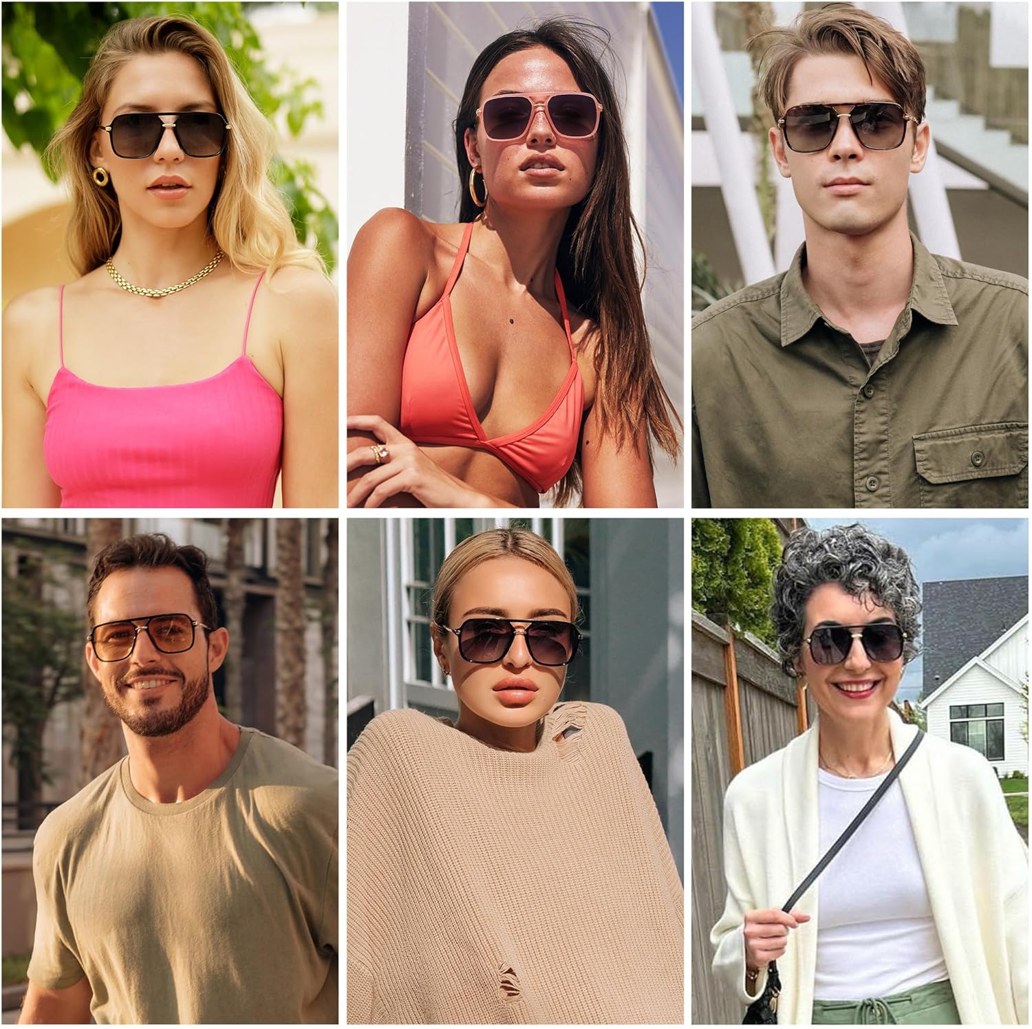 SOJOS Sunglasses for Women & Men, Square, Retro, Polarized Lens, Trendy Aviator, 90s Shades ? ? ? ? ? - Image 2