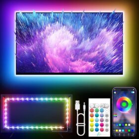 LED Lights for TV, 16.4ft TV LED Lights for 45-75 Inch, RGB TV Lights Backlight Behind, Music Sync Bluetooth APP and Remote Control TV LED Strip Lights USB Powered for Bedroom/Gaming ?   ?   ?  ?   ?