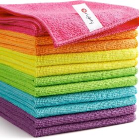 Orighty Cleaning Cloths Pack of 12, Highly Absorbent Microfiber Cleaning Supplies, Lint Free Cloths for Multiple-use, Powerful Dust Removal Clean Rags for House, Kitchen, Car Care(12x12 inch) ?   ?   ?  ?   ?
