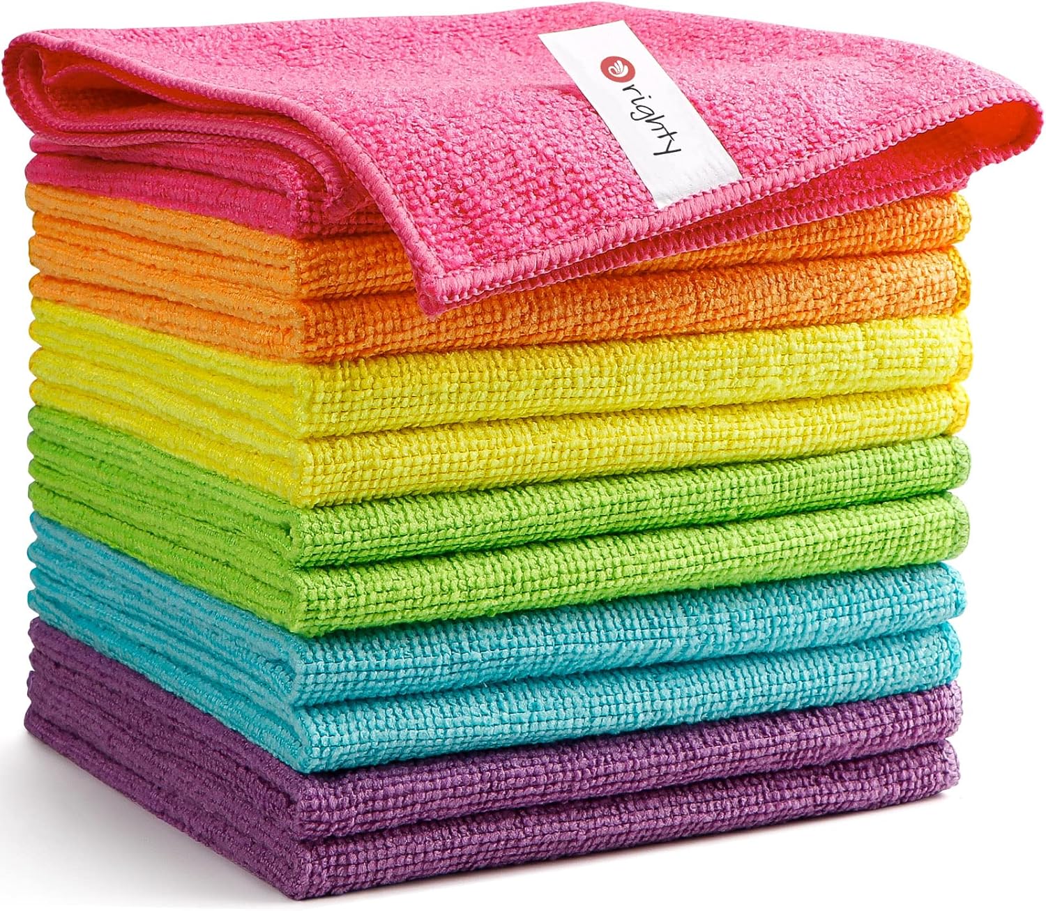 Orighty Cleaning Cloths Pack of 12, Highly Absorbent Microfiber Cleaning Supplies, Lint Free Cloths for Multiple-use, Powerful Dust Removal Clean Rags for House, Kitchen, Car Care(12x12 inch)
