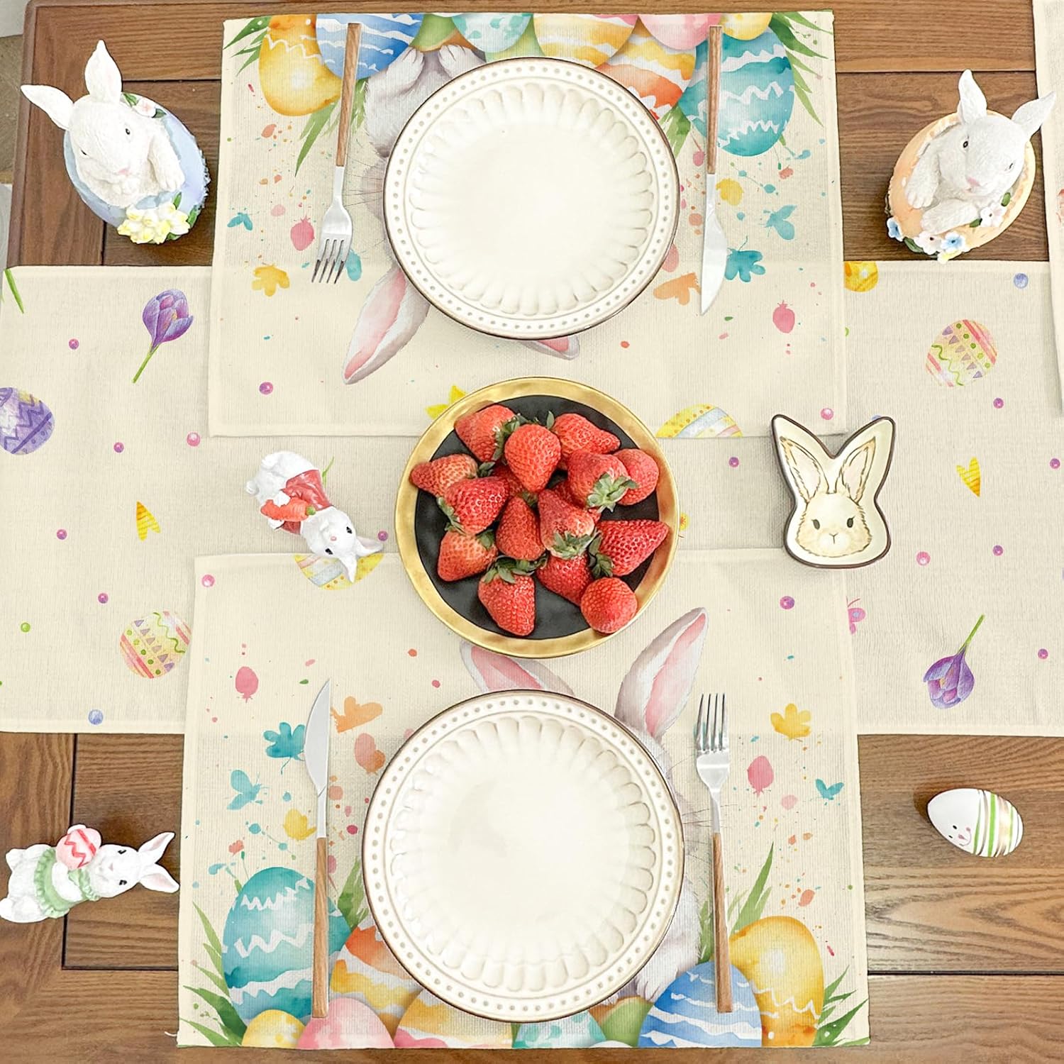Patio Choice Easter Bunny Eggs Table Runner 72 Inches Long for Dining Table,Spring Seasonal Kitchen Table Decorations for Indoor Outdoor Home Party Decor - Image 6