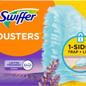 Swiffer Dusters Refill for Cleaning, Feather & Microfiber Duster Disposable Alternative, For Dusting Furniture, Blinds, Ceiling Fans, Walls, Helps Remove Allergens, Lavender, 18ct                 