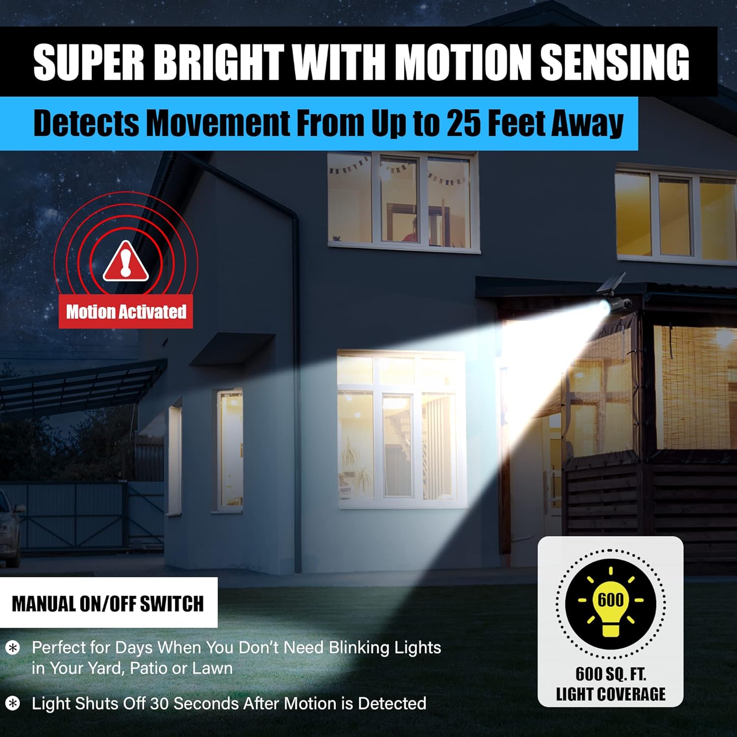Bell+Howell Bionic Spotlight Motion Solar Spot Lights Outdoor Waterproof, Solar Landscape Lights, Outdoor Solar Yard Lights Weather Resistant, Super Bright LED Lights, for Garden, Lawn As Seen On TV - Image 5