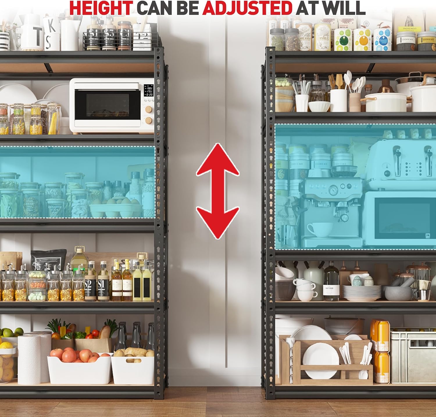 REIBII 2020LBS Storage Shelves 5 Tier Garage Shelving Heavy Duty 72 - Image 6