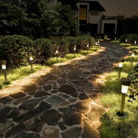 SOLPEX 16 Pack Solar Outdoor Lights Pathway, Stainless Steel Solar Lights Outdoor Waterproof,LED Landscape Lighting Solar Walkway Lights for Landscape/Patio/Lawn/Yard/Driveway-Warm White ?   ?   ?  ?   ?