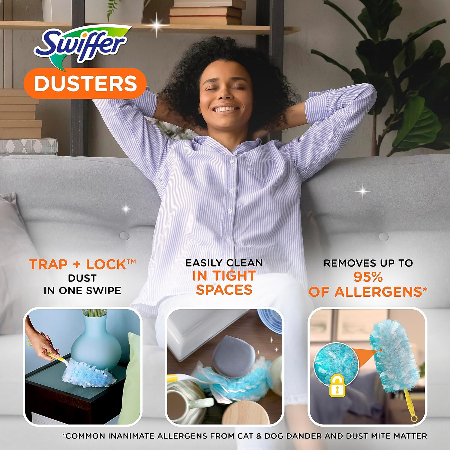 Swiffer Dusters Refill for Cleaning, Feather & Microfiber Duster Disposable Alternative, for Dusting Furniture, Blinds, Ceiling Fans, Walls, Helps Remove Allergens, Unscented, 18ct ? ? ? ? ? - Image 3