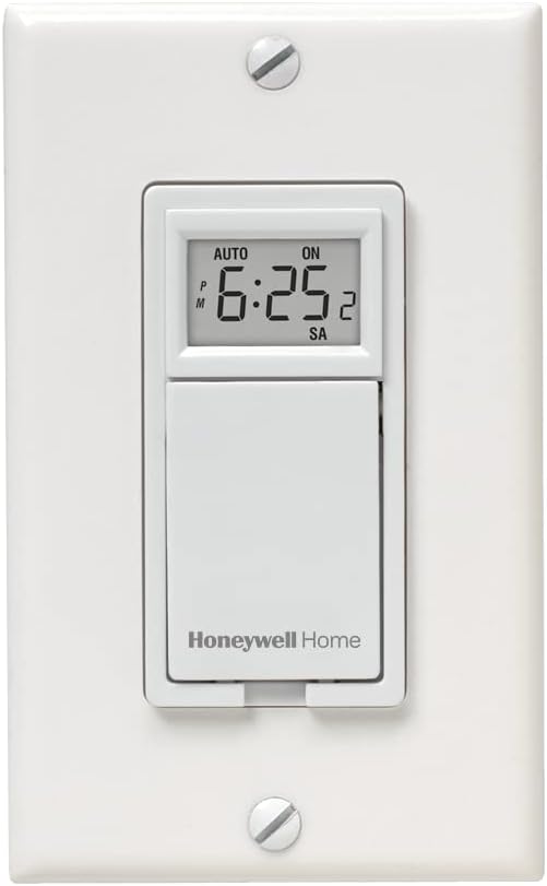 Honeywell Home RPLS530A 7 Day Programmable Light Switch, White (Requires 40 W Minimum)