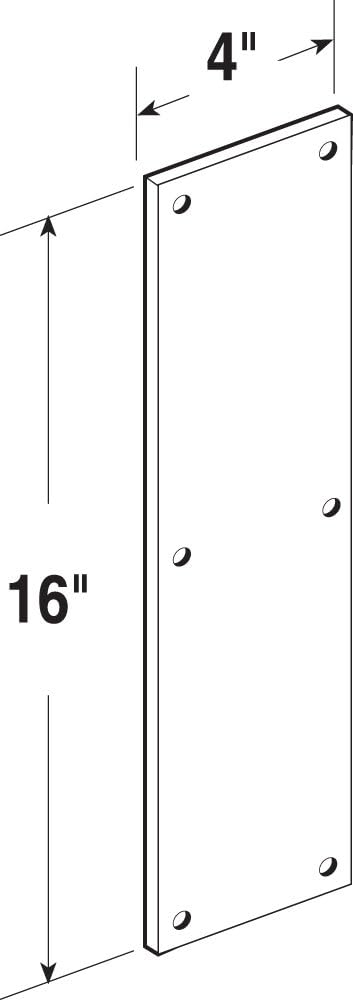 Prime-Line J 4580 Door Push Plate, 4 In. X 16 In., Polished Brass (Single Pack) - Image 2