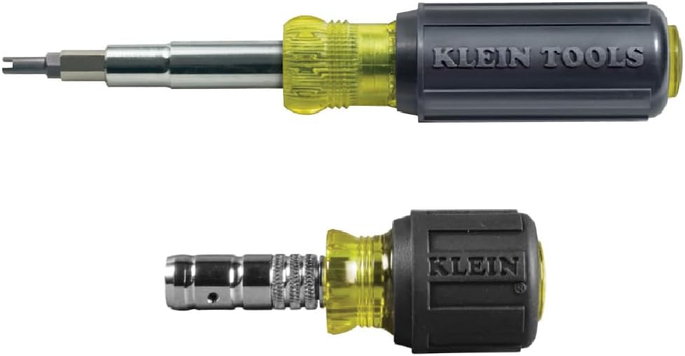 Klein Tools 80065 Schrader Driver Kit with Multi-Bit 11-in-1 Screwdriver / Nut Driver and 2-in-1 Nut Driver, Hex Head Slide Drive, 2-Piece