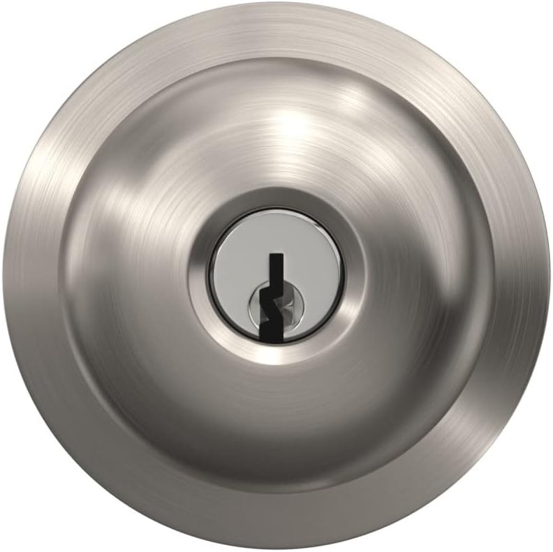 Schlage F51A PLY 619 Plymouth Door Knob, Keyed Entry Lock, Satin Nickel - Image 5