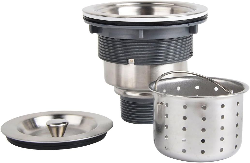 3-1/2 Inch Sink Drain Assembly Kit, Removable Deep Sink Strainer Basket with Sink Stopper/Sealing Lid for Home, Kitchen, Stainless Steel - Image 4