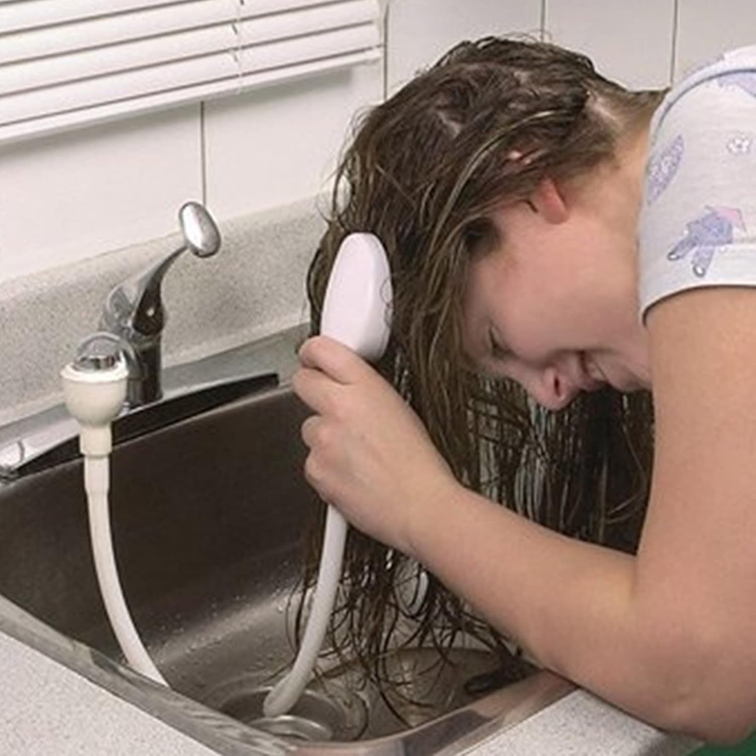 Dog Shower Attachment, Pet Shower Hose with Shower Head, Portable Hand Held Sink Faucet Sprayer Attachment, Bathing Hose Shower Set for Laundry Bathroom Kitchen(White) - Image 4