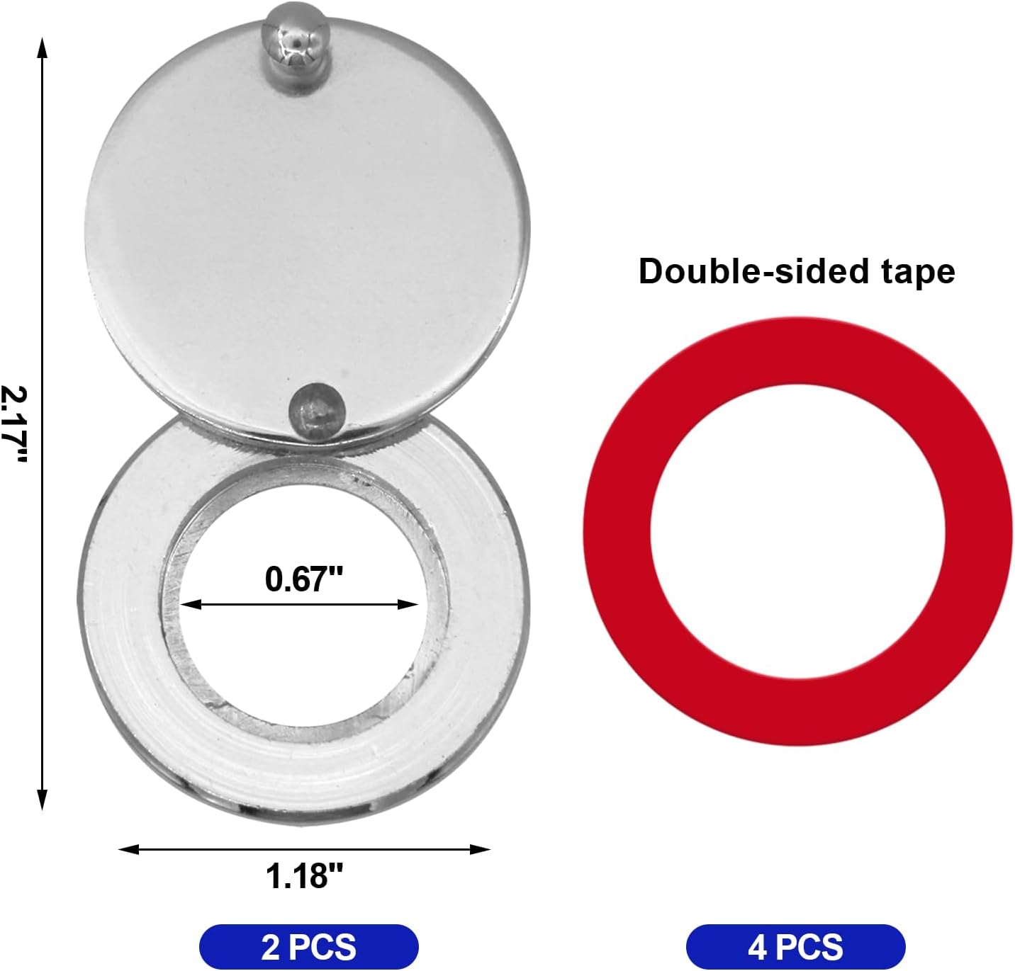 2 Set Peephole Cover, Peep Hole Covers for Peep Holes for Door Viewers, Home Security Peephole Protector Us House, Family, with Matching Self-Adhesive Installation Tools, Simple and Fast(Silver) - Image 2