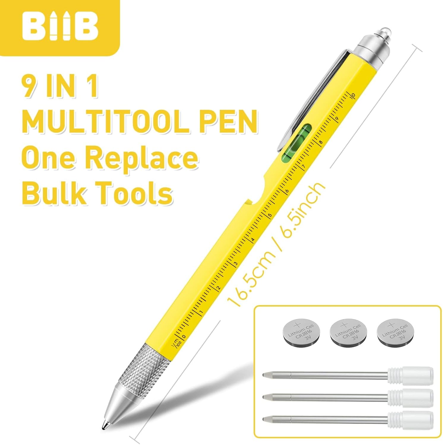 BIIB Valentines Day Gifts for Him, Gifts for Men 9 in 1 Multitool Pen, Mens Valentines Gifts, Boyfriend Husband Valentines Day Gifts for Dad, Birthday Gifts for Men, Unique Dad Gifts Gadgets for Men - Image 3