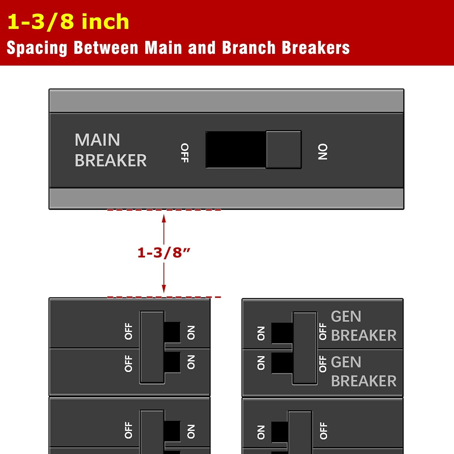 Generator Interlock Kit Compatible with Square D QO HOM 150 or 200 amp panels. 1 3/8 Inch Spacing between main and branch breaker, update versioner, Professional and Interlock Kit, new version - Image 3